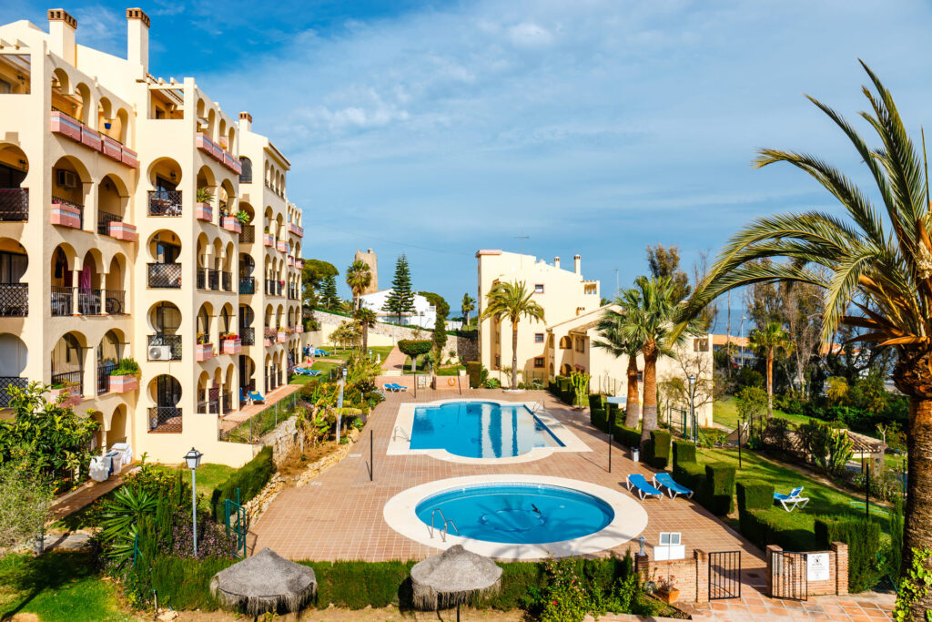 Apartment complex with pools in the city of La Cala de Mijas